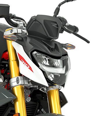 Vemos los faros e indicadores LED de serie de la G 310 R.
