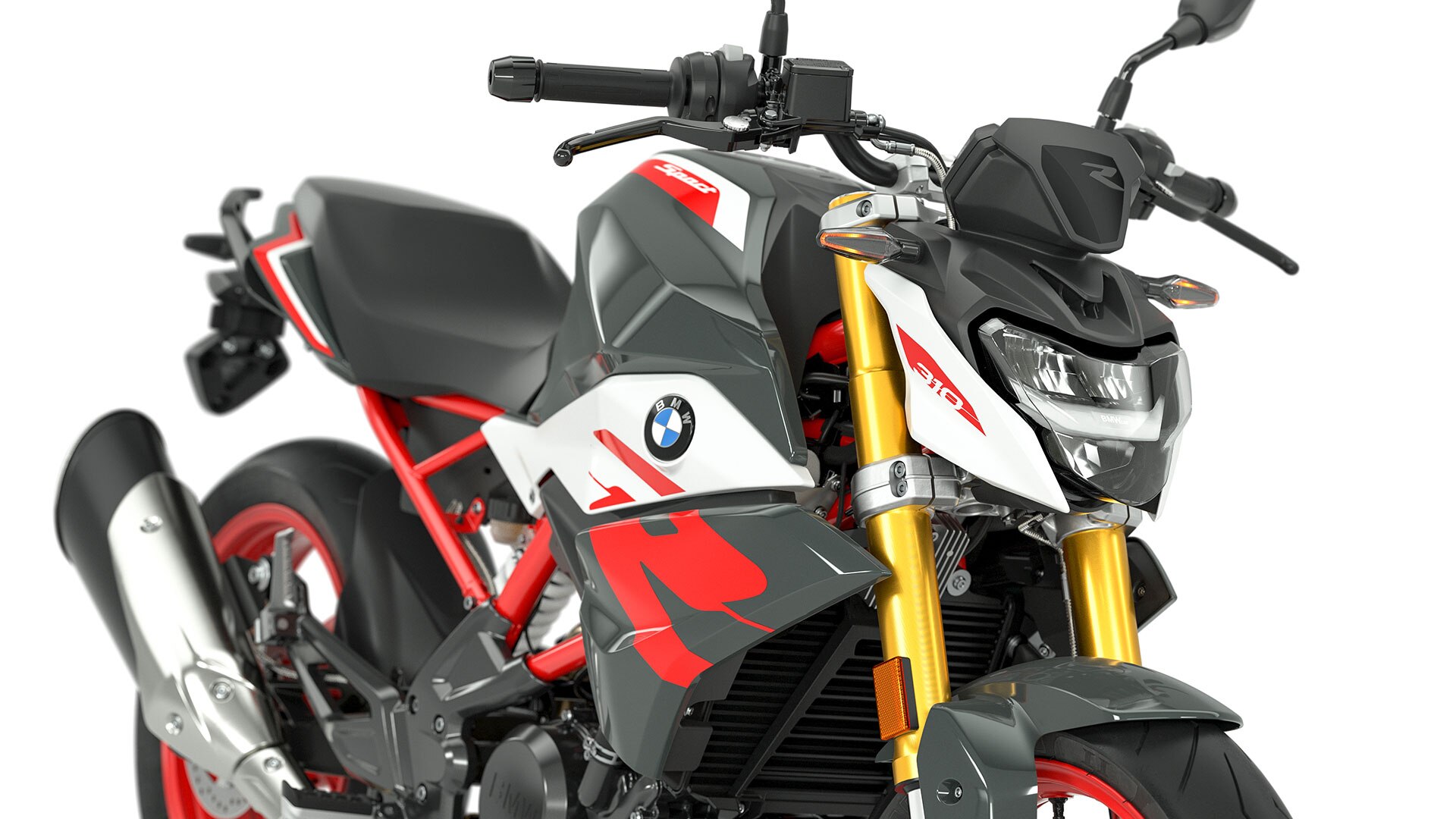 Vemos los faros e indicadores LED de serie de la G 310 R.