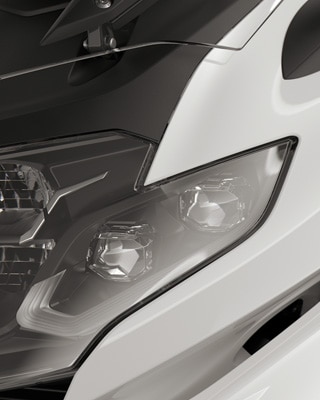 Enfoque en los faros LED.